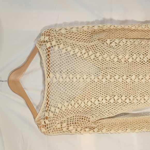 Sexy Boho Concert Festival Crochet Top Vintage Style one button Flowy sleeve - Picture 10 of 11